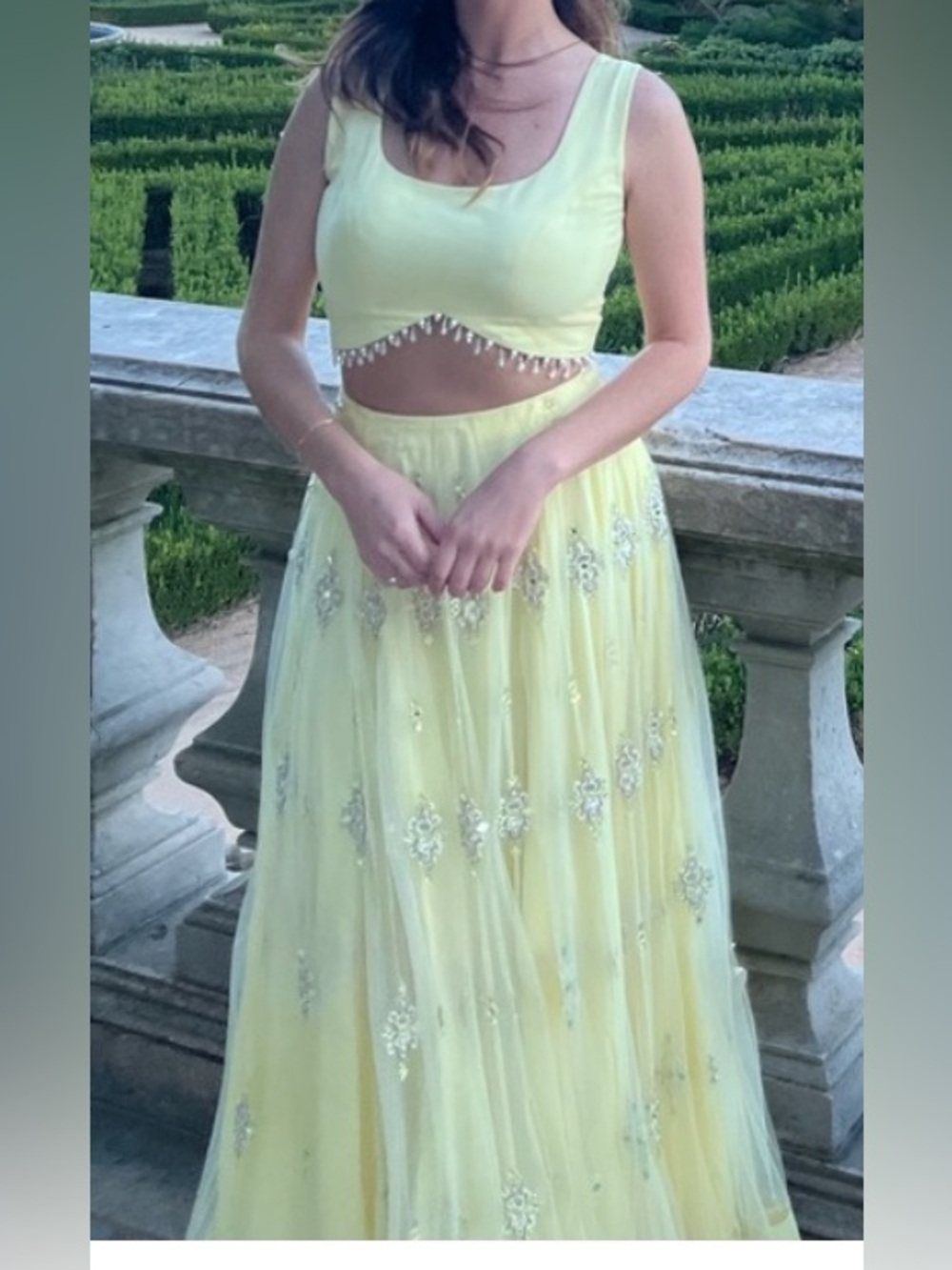 Butter Yellow Beaded and Embroidered Lehenga